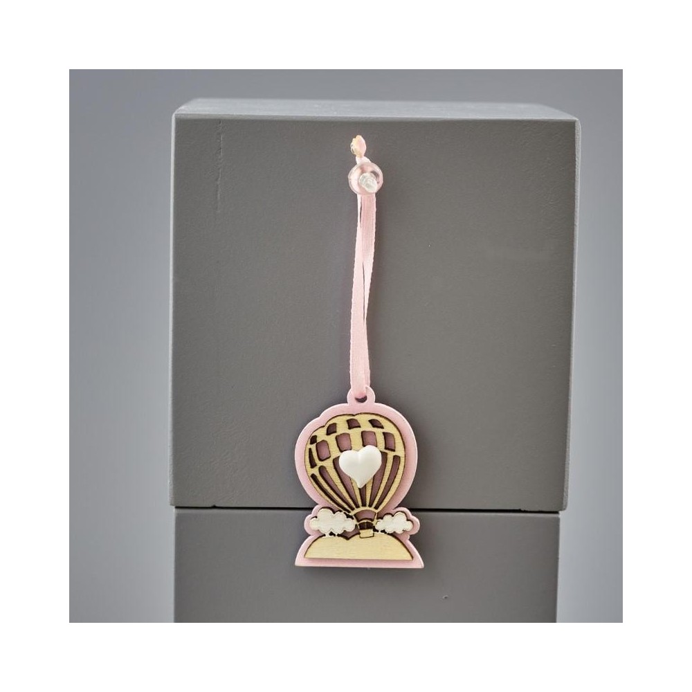 APPENDINO MONGOLFIERA 4,5X3 CM. LEGNO ROSA